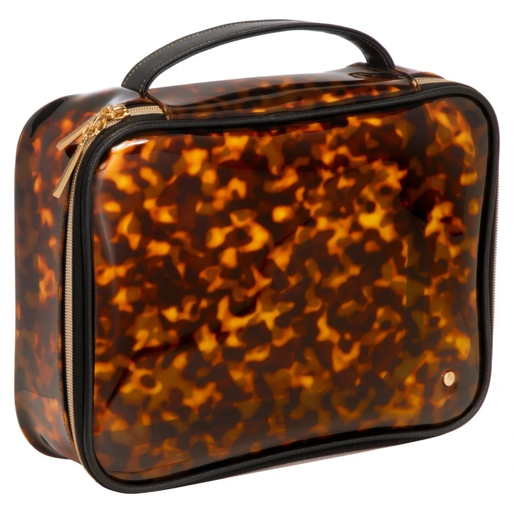 Stephanie Johnson Miami Clearly Tortoise Claire Jumbo Make-up Case-NWT